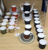 Wedgwood Susie Cooper 'Contrast' pattern coffee wares and a collection of miscellaneous coloured