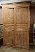A 19th century Continental pine armoire W.155cm