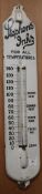 A 'Stephen's Inks' white-enamelled advertising thermometer, H 94cm H.93cm