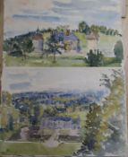 Paul Ayshford Lord Methuen (1886-1974) five watercolours, French landscapes; Chateau de Bois 1949,