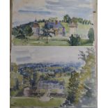 Paul Ayshford Lord Methuen (1886-1974) five watercolours, French landscapes; Chateau de Bois 1949,