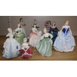 Ten Royal Doulton figures