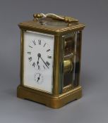 A brass carriage clock