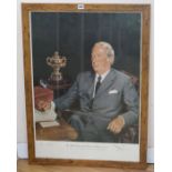 Terence Cuneo, colour print, Portrait of the Rt. Honourable Edward Heath, signed by the artist and