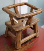 A Chinese elm child's chair, Shangdong origin W.40cm