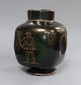 A Thomas Webb bronze glass dimple vase