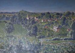 Paul Ayshford Lord Methuen (1886-1974) oil on canvas, Priston, Somerset, 1950, 60 x 85cm.