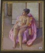 Dorothy King, pastel, Seated female nude, signed and dated '78, 68 x 55cm