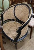 A cane seated chair