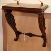 A Victorian mahogany wall bracket W.49cm