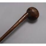 A Victorian knobkerrie, dated 1862