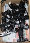 Ten SLR cameras Nikon F400 with flash