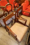 Four balloon back dining chairs and a pair of dining chairs