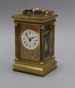 A Charles Frodsham brass repeating carriage clock
