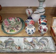 A collection of studio ceramics Longest 64cm