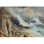 H.H. Bingley, watercolour, Coastal scene, 25 x 36cm, and a late Victorian coastal scene by F.