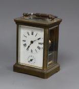 A brass carriage timepiece