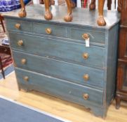 A painted pine chest of drawers W.106cm