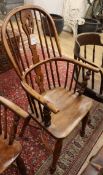 A yew and elm Windsor chair