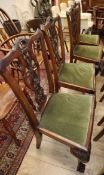 Six 1920's Chippendale style chairs, two with arms