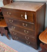 A Chinese five drawer chest W.75cm