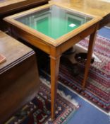 An Edwardian satinwood bijouterie table W.52cm