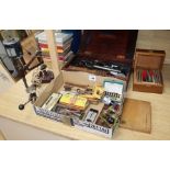 A collection of professional watch makers tools and reference books