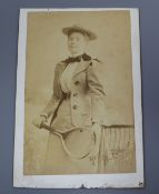 Australian ladies tennis - a signed Victorian photograph of a woman tennis player