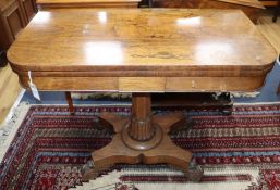 A rosewood card table W.92cm