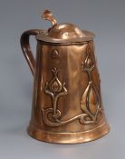 A Joseph Sankey Arts and Crafts copper jug