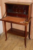 A mahogany brass bound bureau / desk W.70cm