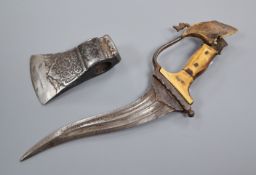 A Decan dagger and Qajar axe head