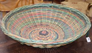 A John Galloway wicker basket diameter 87cm