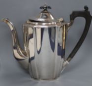 A modern silver coffee pot by Barker Ellis Silver Co, Birmingham, 1970, gross 22 oz.