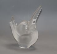 A modern Lalique doves vase, reduced height 21cm