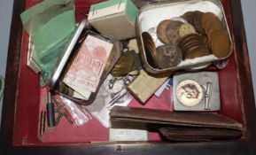 A collection of WWI police medals, sundry coins and an 18ct gold lady's watch