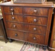 A Victorian mahogany chest of drawers (in two halves) W.125cm