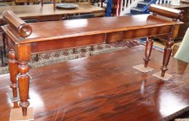 A Victorian mahogany hall bench W. 121cm