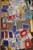 A collection of cigarette cards and boxes