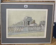 Michael Blaker, four limited edition coloured etchings, Rochester and The Bridge, The Castle at