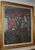 Paul Ayshford Lord Methuen (1886-1974) oil on canvas, Cymbidium orchid, 1950, signed, 61 x 51cm.