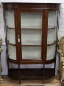 An Edwardian inlaid mahogany display cabinet W.122cm