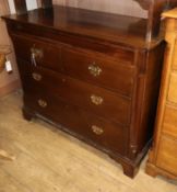 A Georgian style oak chest with 'secret' drawer W.116cm