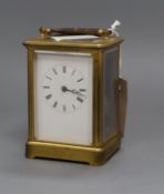 A French gilt brass carriage clock