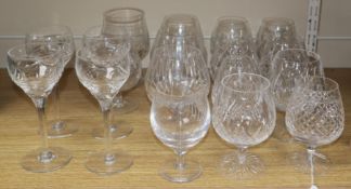 A collection of brandy glasses, etc.
