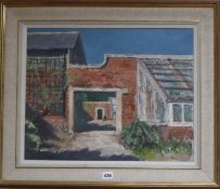 Paul Ayshford Lord Methuen (1886-1974) oil on canvas, The Kitchen Garden at Corsham, signed, 41 x