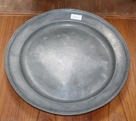 A large early 19th century Continental pewter charger