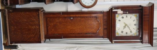 An oak longcase clock, signed T. Hargraves of Settle H.208cm