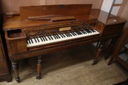 A George IV mahogany and rosewood banded square piano, by Paterson, Roy & co of Edinburgh, c.1826-39