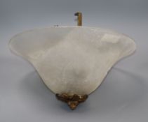 A bronze mounted opalescent glass ceiling light diameter 36.5cm